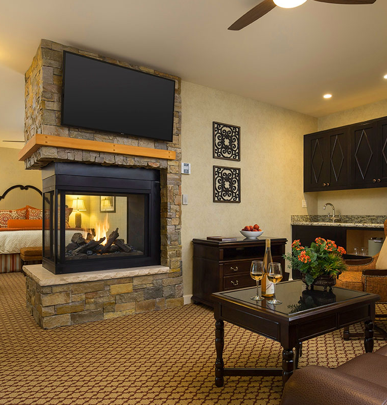 Casa Munras Jr Suite with fireplace